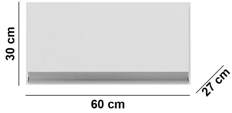 Armário Cozinha Aéreo Geladeira 60cm Basculante Leticia A01 - D'Rossi - Branco