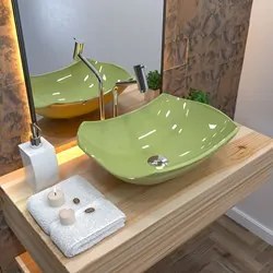 Cuba Pia de Apoio para Banheiro Abaulada Luxo 42 C08 Verde Acqua - Mpo