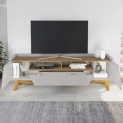 Rack Bancada Para TV 70 Pol 180cm Flora Off/Cinamomo B02 - Mpozenat