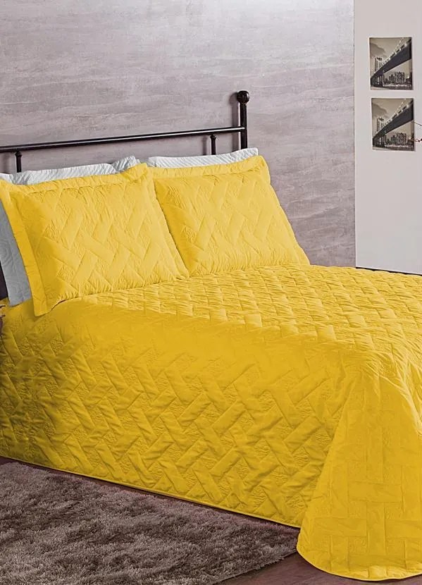 Jogo de Cobre Leito Amarelo Casal 3 Peças