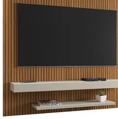 Painel para TV 60 Pol 150cm Lima B02 Ripado/Off White - Mpozenato
