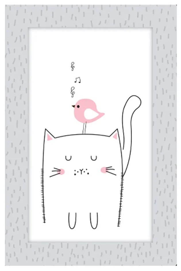 Quadro Placa Decorativa Infantil Gato 29,5x19,5 cm - D'Rossi