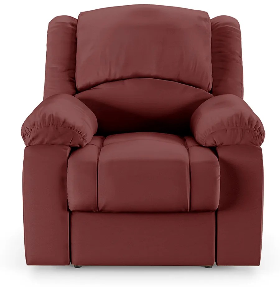 Poltrona do Papai Reclinável Sala de Cinema Madrid Elétrica Touch Massagem USB PU Vermelho  G23