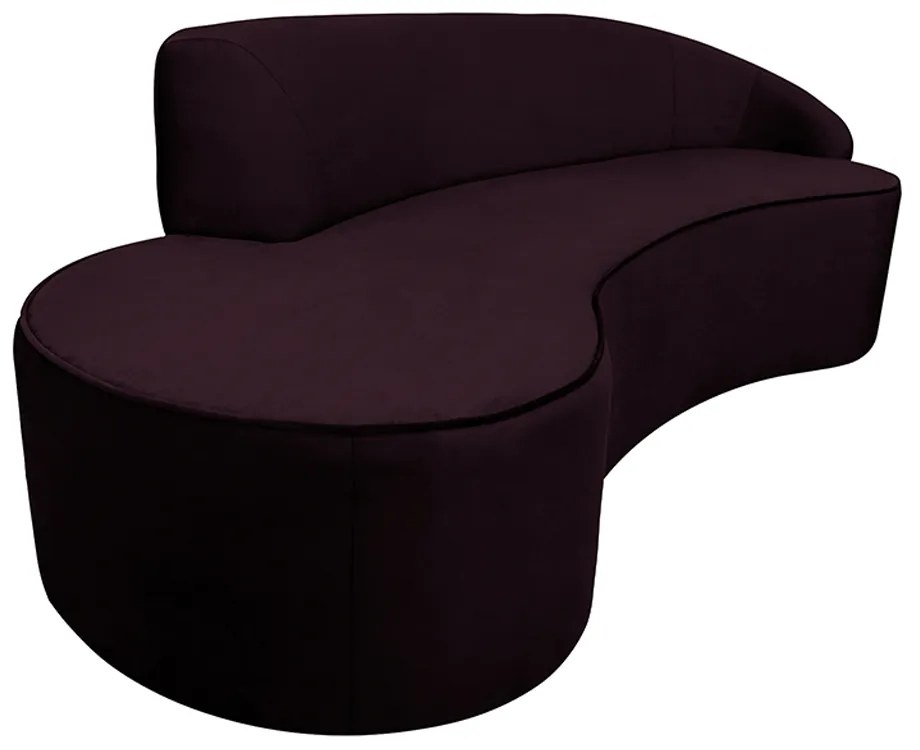 Sofá Decorativo 3 Lugares 210cm Abby Encosto Direito Curvo Veludo Uva G15 - Gran Belo