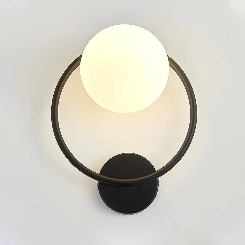 Arandelas Luminária de parede interna, abajur de vidro moderno minimalista com base e27 para decoração de loft, quarto e escada - Modelo-A12 - Lâmpada de LED
