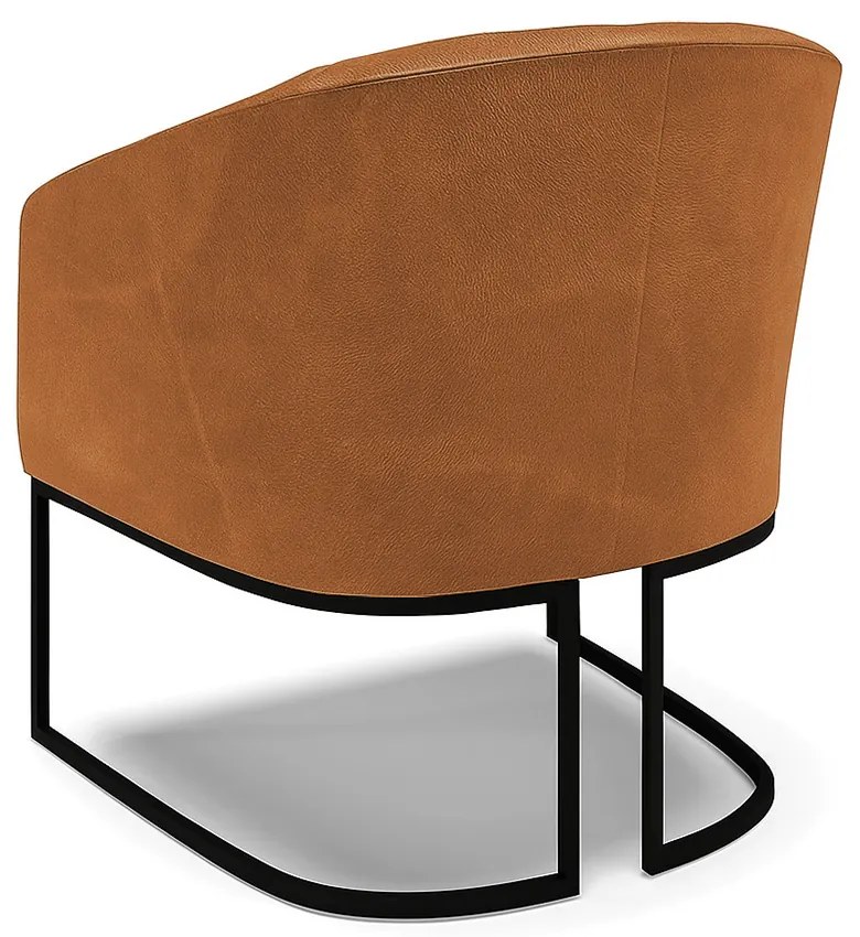 Poltrona Sala Estar Industrial Preto Stella Sintético PU Whisky D03 - D'Rossi