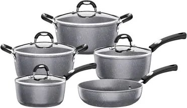 Jogo de Panelas Tramontina Mônaco em Alumínio Starflon Premium Cinza 5 Peças