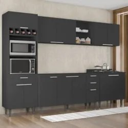 Armário de Cozinha CP05 Para Pia 150cm Pérola Z34 Preto     - Mpozenat