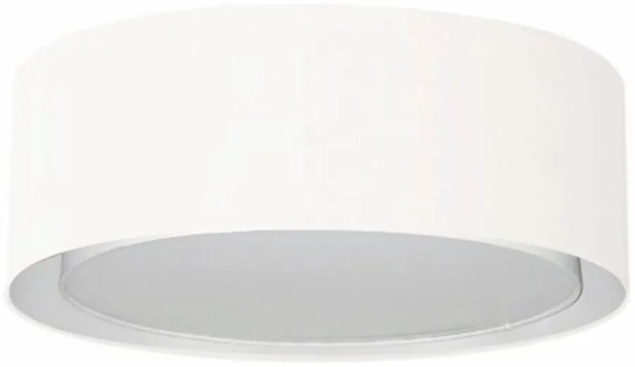 Plafon Duplo Cilíndrico Md-3038 Cúpula em Tecido 80x30cm Branco - Bivolt