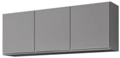 Armário de Cozinha Aéreo 150cm Com 3 Portas Argélia Cinza   - Lumil