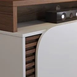Estante Painel para TV 65 Pol Madrid C05 Amêndoa/Off White Matte - Mpo