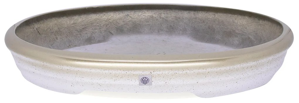 Vaso Bacia Decorativo Osaka Branco Gold Viatnamita p 7x46x35 Cm B02 - D'Rossi