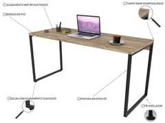 Kit 2 Mesas de Escritório Office 150cm Estilo Industrial Prisma C08 Ca