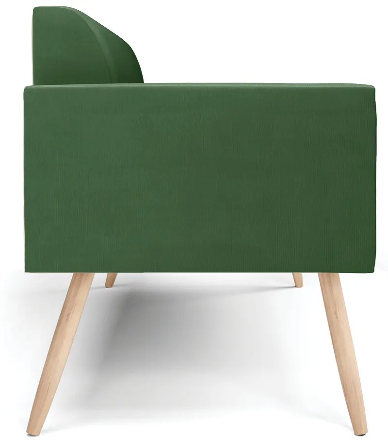 Sofá Namoradeira Pés Palito Natural Marisa Suede D03 - D'Rossi - Verde