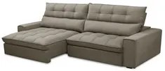 Sofá Retrátil Reclinável 3 Lugares 250cm Damy F05 Veludo Marrom - Mpoz