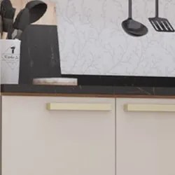 Armário Cozinha 4 Peças CP01 Com Tampo Nádia Mocca/Avelã L01 - Mpozena