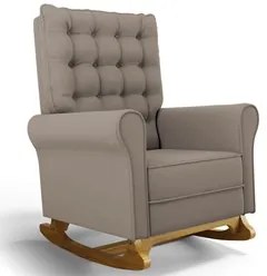 Kit 02 Poltronas de Amamentação Base Madeira Balanço Brenda G05 Veludo