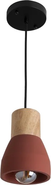 Pendente Concreto Madeira Bottle - TERRACOTA