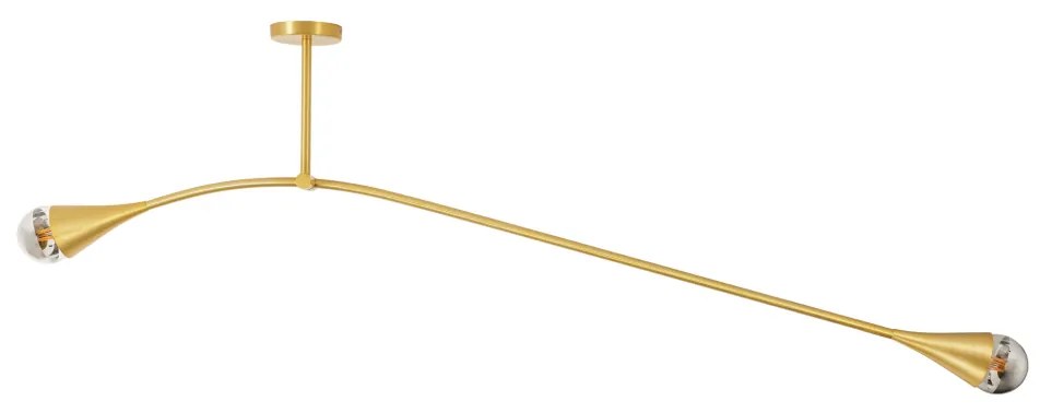 Pendente Jazz Haste Horizontal 25Cm Fixa 11X144X43Cm Globo 10Cm 2Xg9 -... (CP-M - Champanhe Metálico, Branco (Fosco))