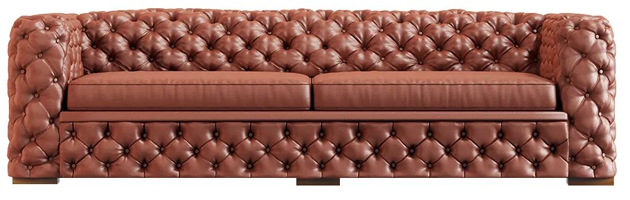 Sofá 3 Lugares Gênova 240cm Couro Conhaque G58 - Gran Belo