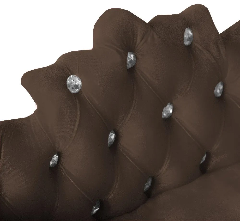 Mini Divã Sofá Realeza Cama Pet para Cães ou Gatos Elegante Suede Marrom