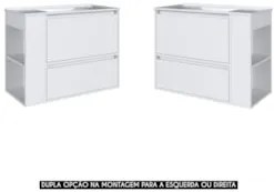 Gabinete de Banheiro 80cm com Lavatório 1 Porta Zeus Branco F10 - Mpo