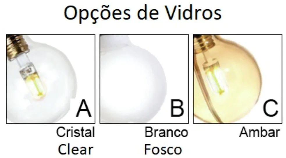 Pendente Retangular Lamp 120X22X20Cm Metal E Vidro 6 X G9 Globo Ø8Cm |... (GRAFITE / CROMADO, AMBAR)