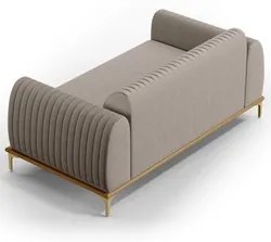 Sofá 180cm 3 Lugares Base Gold Molino D06 Linho C-370 Bege - Mpozenato