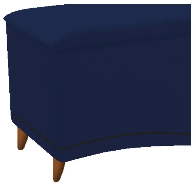 Calçadeira Estofada Yasmim 140 cm Casal Suede Azul Marinho - ADJ Decor