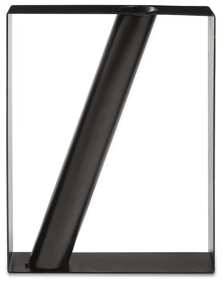Vaso Decorativo Geométrico em Metal Preto 25,5x20 cm - D'Rossi