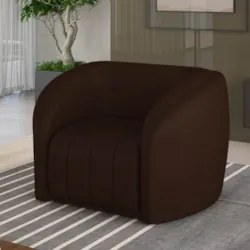 Poltrona Decorativa para Sala 112cm Meris Z32 Sintético Café - Mpozena