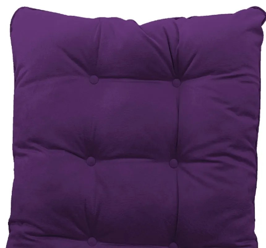 Kit Almofadas para Poltrona e Puff Costela Suede Roxo - ADJ Decor