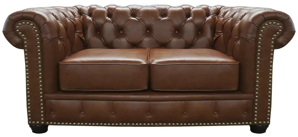 Sofá de Couro Chesterfield 2 Lugares Mempra Estofados