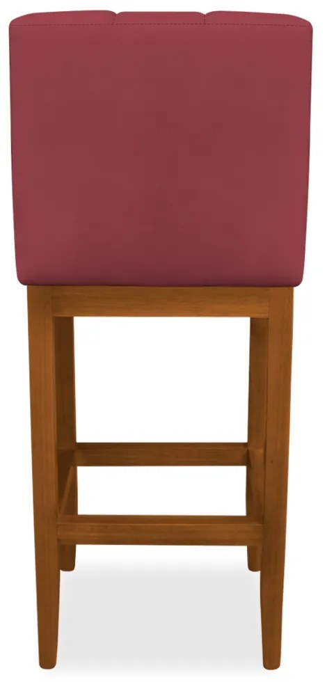 Banqueta Alta Sueli Base Madeira Maciça Estofada Suede Bordô