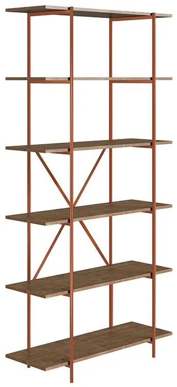 Estante Livros Multifuncional 6 Prateleiras - Vermont Cobre