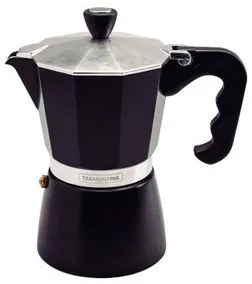 Cafeteira Expresso Italiana Tramontina em Alumínio Preto com Cabo em Nylon 320 ml
