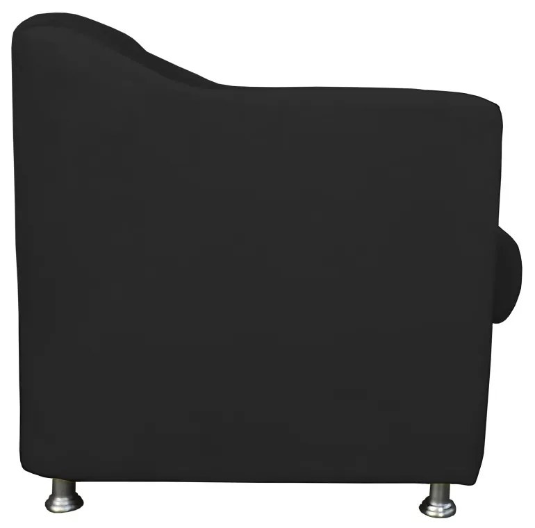 Poltrona Decorativa  Cecilia Suede Preto