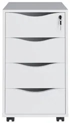 Mesa Escrivaninha em L Eron e Gaveteiro com Rodízios Mity A06 Branco -