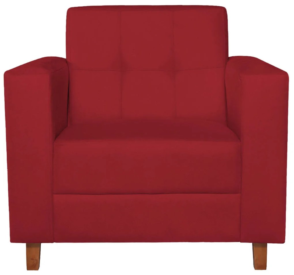 Poltrona Decorativa Denver Suede Vermelho - ADJ Decor