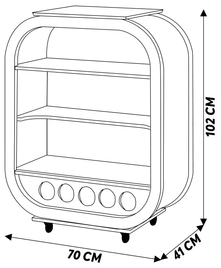 Cristaleira Bar com Nicho Sala de Estar Ateneu Imbuia/Branco G42 - Gran Belo
