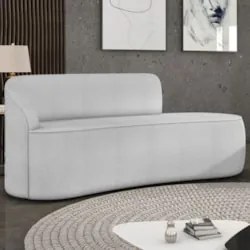 Sofá 3 Lugares Para Sala 180cm Orgânico Wendi Boucle Cinza I01 - Mpoz