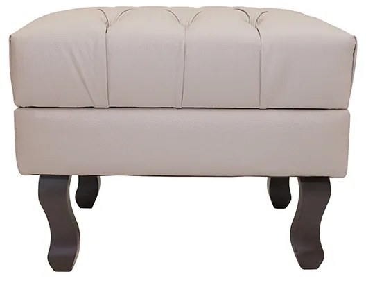 Puff Baú Decorativo Capitonê Luis XV 50x40cm Corano Bege - Sheep Estofados - Bege