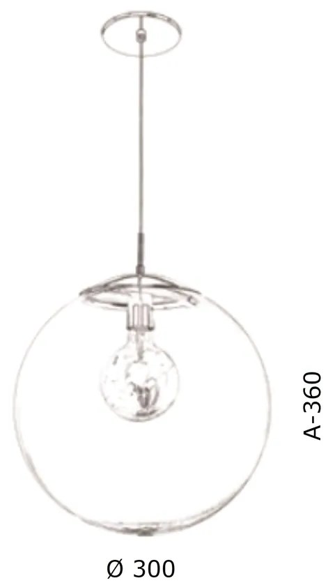 Pendente Globo Fechado Ø30X36Cm Metal E Globo Ø30Cm 01Xe27 |Old Artisa... (BRANCO, AMBAR)