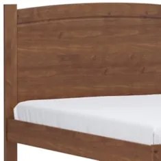 Cama Casal 140cm Pé Madeira Maciça Renzo Imbuia F07 - Mpozenat