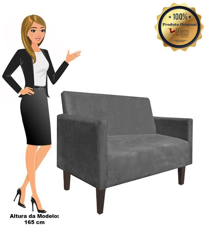 NAMORADEIRA JADE 02 LUGARES SUEDE GRAFIT