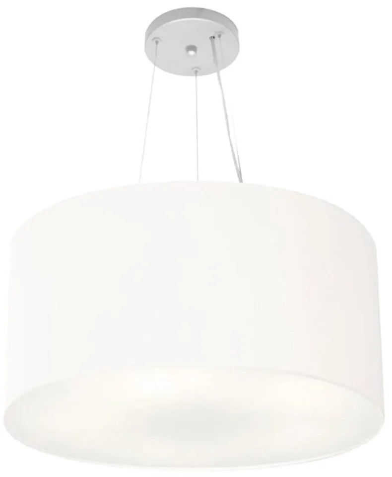 Lustre Pendente Cilíndrico Md-4189 Cúpula em Tecido 50x30cm Branco - Bivolt