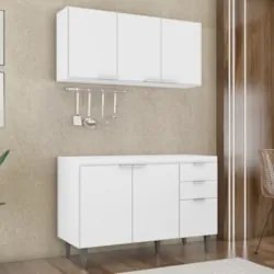 Armário de Cozinha CP01 Para Pia 120cm Pérola Z34 Branco - Mpozenat