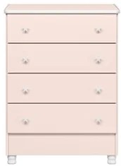 Cômoda Infantil com 4 Gavetas Doce Sonho Rosa - Qmovi