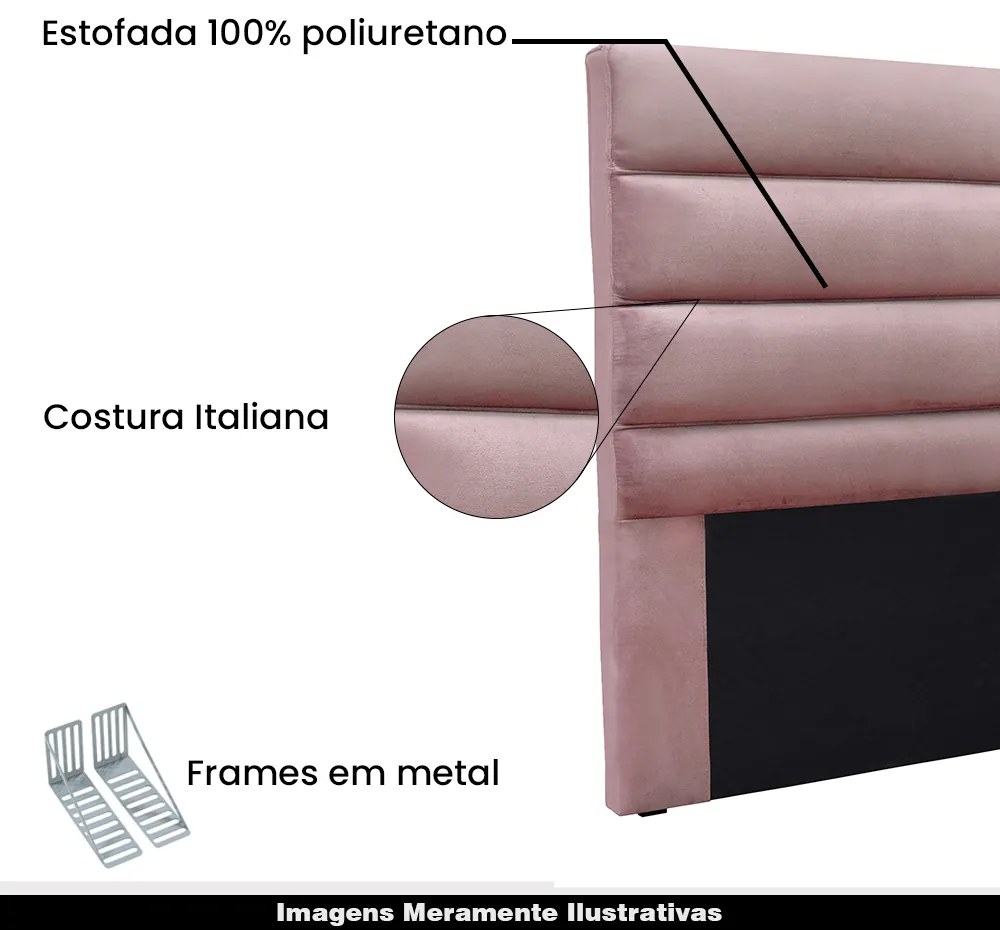 Cabeceira Decorativa 1,40M Guess Veludo Lilás G63 - Gran Belo