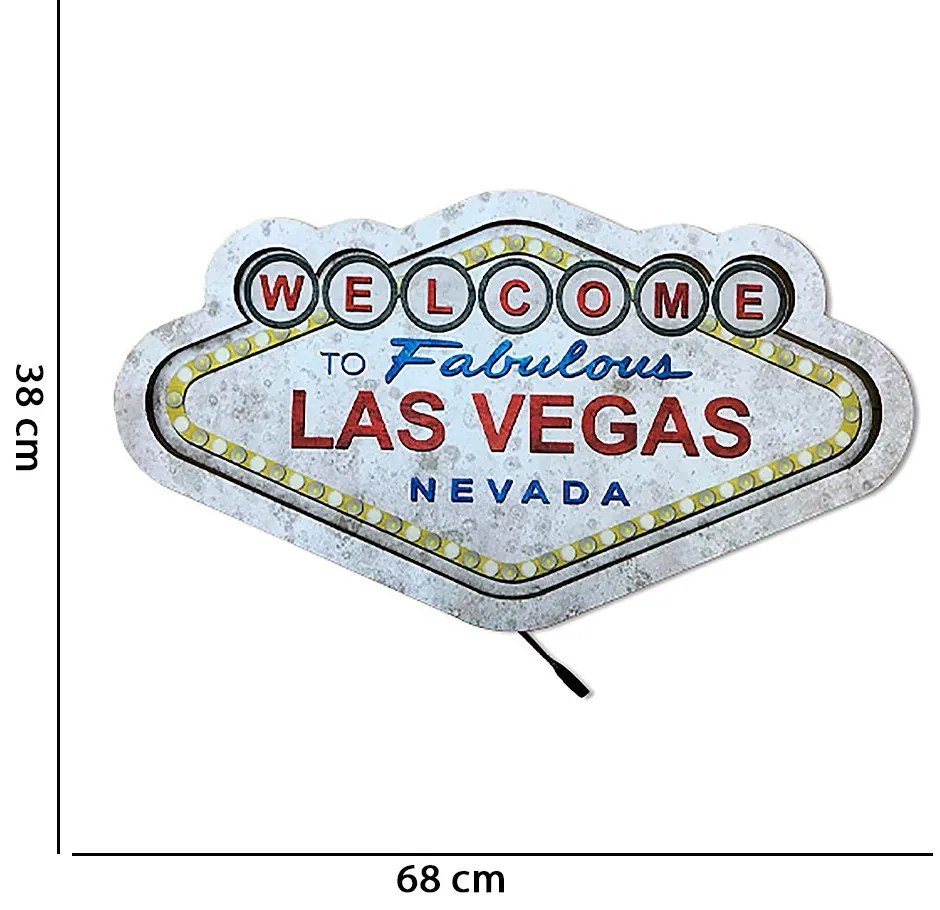 Luminaria Decorativa de Parede "Welcome Las Vegas" - D'Rossi